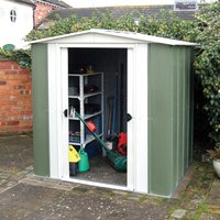 Rowlinson 8 x 6 Greenvale Metal Apex Shed With Floor Green