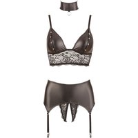 3-teiliges Straps-Set im Mattlook mit Blütenspitze 3-teiliges Straps-Set im Mattlook mit Blütenspitze