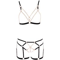 BH ouvert plus Slip ouvert aus elastischen Samtbändern 80B Cup