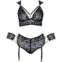 Bralette plus Straps-Slip ouvert inklusive Armfesseln 70J Cup