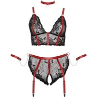Longline-BH plus Straps-Slip ouvert inklusive Halsband und Armfesseln 70J Cup