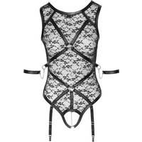 Body, ouvert, mit Strapsen und Armfesseln - alles abnehmbar 80D Cup