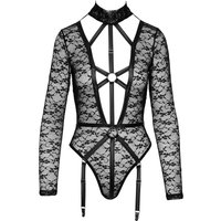 Body aus Spitze mit Mattlook-Riemendetails, Strapse abnehmbar 85D Cup