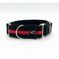 Martingale Dog Collar Range - Black & red, L