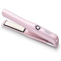 Beurer HS 20 Akku-Haarglätter mit USB-Aufladung, ideal für unterwegs, Reiseglätteisen, drei Temperaturstufen und Schnellheizung , rosa