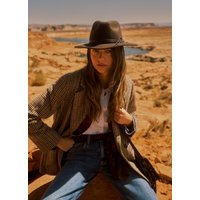 PIOMBO, Blazer Marrón De Mezcla De Lana A Cuadros, Mujer, Negro/Beige, Talla: 34