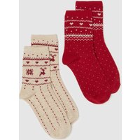 OVS Zweierpack Kurze Weihnachtsstrümpfe Aus Baumwollmischung In Multicolor Frau Multicolor Größe 3638