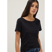 OVS Aktion 28% Rabatt auf schwarzes KurzarmBaumwollshirt für Damen Gr 40