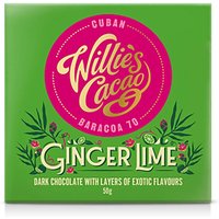 Willie's Cacao Ginger Lime Dark Chocolate 50g