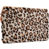 imoshion Pochette ordinateur Fluffy 13-14 pouces - Leopard Orange