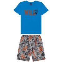 Conjunto Camiseta e Bermuda Infantil Azul
