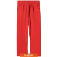 Calça em Tecido com Bolsos Vermelho