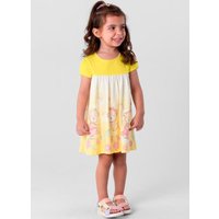 Vestido Infantil Menina em Malha Amarelo