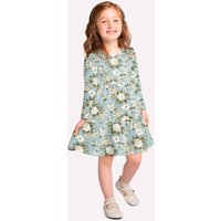 Vestido Infantil Menina Flores Azul