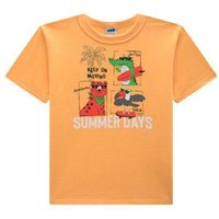 Camiseta Menino em Meia Malha Laranja
