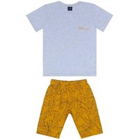 Conjunto com Camiseta e Bermuda Cinza