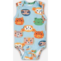 Body Regata Bebê Menino Suedine Azul