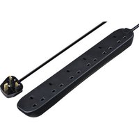 6 Skt 2M 13A Ext Lead Black BSG210NB-MP