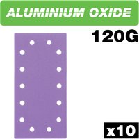 Trend Aluminium Oxide 1/2 Sheet Sanding Sheet 120 Grit 115Mm X 230Mm 10Pc Pk 1 AB/HLF/120A