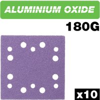 Trend Aluminium Oxide 1/4 Sheet Sanding Sheet 180 Grit 114Mm X 110Mm 10Pc Pk 1 AB/QTR1/180A