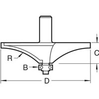 Trend CRAFTPRO Handrail Bearig Guided Router Cutter