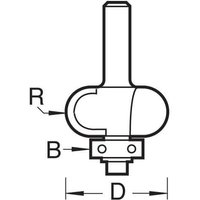 Trend Bearing Guided Radius Sunk Bead Router Cutter