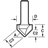 Trend CRAFTPRO Chamfer V Grovve Router Cutter