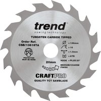 Trend Craft Saw Blade 136 X 16 Teeth X 20 Thin Pk 1 CSB/13616TA