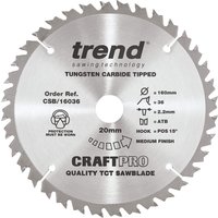 Trend Craft Saw Blade 160Mm X 36 Teeth X 20Mm Pk 1 CSB/16036