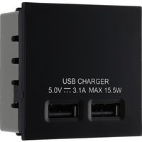 Em Blk 3.1A Usb Ch EMUSB3B-01
