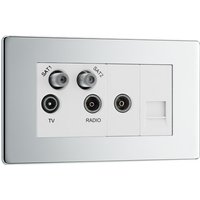 Evolve Black Chrome (Black) Quadruple Rectangular Front Plate (100 X 50) PCDBCEMR4B-01