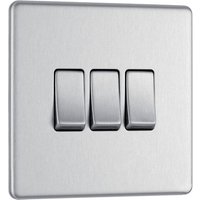 Evolve Pearlescent White (White) Triple Light Switch 20A 16Ax 2 Way PCDCL43W-01