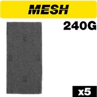 Trend Mesh 1/3 Sheet Sanding Sheet 5Pc 93Mm X 190Mm 240 Grit Pk 1 AB/THD/240M