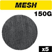 Trend Mesh Random Orbital Sanding Disc 5Pc 125Mm 150 Grit Pk 1 AB/125/150M