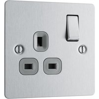 Nexus Metal Polished Chrome Single Switched 13A Power Socket NPC21W-01