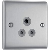 Screwless Flatplate Black Nickel Switched 13A Fused Connection Unit With Power Indicator And Cable Outlet FBN53-01