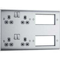 Screwless Flatplate Brushed Steel Dual Voltage Shaver Socket 110/240V FBS20G-01
