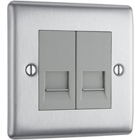 Screwless Flatplate Brushed Steel Quadruple Switch 10Ax 2 Way FBS44-01