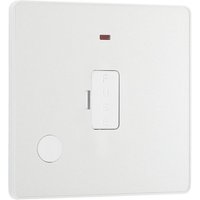 Screwless Flatplate Brushed Steel Single Switched 13A Power Socket With Usb Charging - 2X Usb Sockets (2.1A) FBS21U2W-01