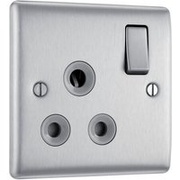 Screwless Flatplate Brushed Steel Triple Pole Fan Isolator Switch 10A FBS15-01