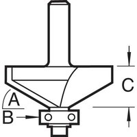 Trend CRAFTPRO Bearing Guided Bevel Router Cutter