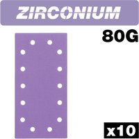 Trend Zirconium 1/2 Sheet Sanding Sheet 10Pc 115Mm X 230Mm 80 Grit Pk 1 AB/HLF/80Z