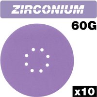 Trend Zirconium Random Orbital Sanding Disc 10Pc 225Mm 60 Grit Pk 1 AB/225/60Z