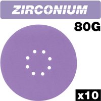 Trend Zirconium Random Orbital Sanding Disc 10Pc 225Mm 80 Grit Pk 1 AB/225/80Z