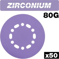 Trend Zirconium Random Orbital Sanding Disc 50Pc 150Mm 80 Grit Pk 1 AB/150/80Z/B