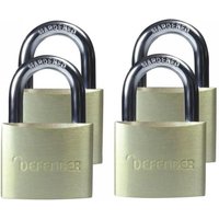 Defender DFAL4Q Aluminium Padlock Quad Pack 40Mm