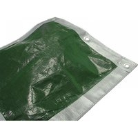 Faithfull Heavy-Duty Tarpaulin Green/Silver 5.4 X 5.4M (18 X 18Ft) 140Gsm