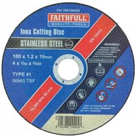 Faithfull Inox Cutting Disc 100 X 1.2 X 16Mm