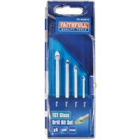 Faithfull 4 Piece Tile and Glass Drill Bit Set