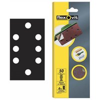 Flexovit 63642526344 1/3 Sanding Sheets Quick-Release Medium 80 Grit (Pack 6)